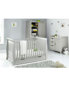 Obaby Stamford Classic Sleigh 3 Piece Room Set - Warm Grey