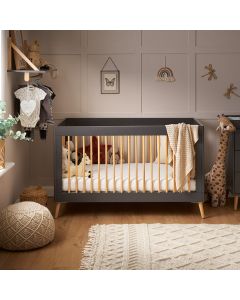 Obaby Maya Cot Bed - Slate with Natural