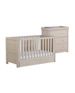 Babymore Luno 2 Piece Room Set with Drawer - Oak