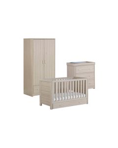 Babymore Luno 3 Piece Room Set with Drawer - Oak