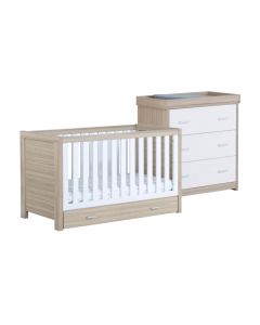 Babymore Luno 2 Piece Room Set with Drawer - White Oak