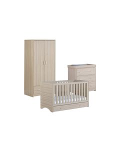 Babymore Veni 3 Piece Room Set with Drawer - Oak