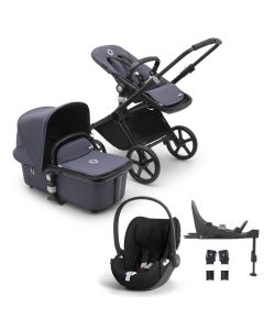 Bugaboo Fox Cub Complete Stroller + Cloud T i-Size Car Seat & Base - Black/Stormy Blue