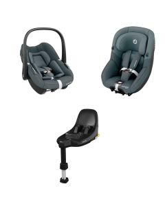 Maxi Cosi Kit S Car Seat Family (Pebble S + Pearl S + Familyfix S) - Tonal Graphite