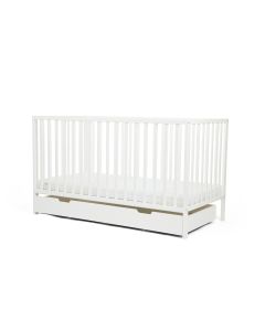 Ickle Bubba Hartley Classic Cot, Under Drawer and Premium Sprung Mattress - White