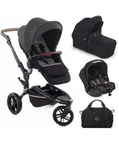 Jane Trider + Sweet 3-in-1 Pushchair with Koos iSize R1 Car Seat - Cold Black