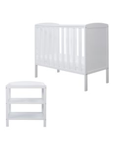 Ickle Bubba Coleby Space Saver 2 Piece Furniture Set and  All Seasons Premium Pocket Sprung Mattress   - White