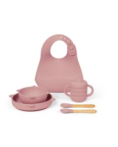 Ickle Bubba 6 Piece Silicone Feeding Set - Pink