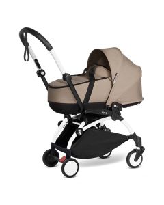 Stokke YOYO3 White Chassis Newborn Shell Stroller - Taupe