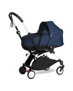 Stokke YOYO3 White Chassis Newborn Shell Stroller - Navy Blue