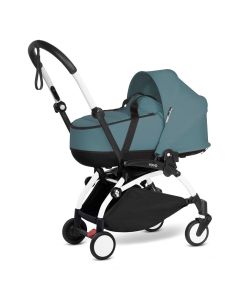 Stokke YOYO3 White Chassis Newborn Shell Stroller - Aqua