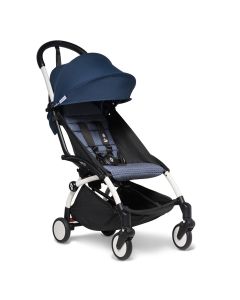 Stokke YOYO3 White Chassis 6+ Color Pack Stroller - Air France Blue