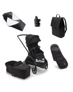 Bugaboo Dragonfly Essential Bundle - Black/Midnight Black