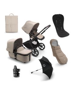 Bugaboo Fox 5 Complete Pushchair Essential Bundle - Black/Desert Taupe