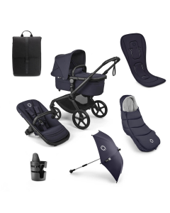 Bugaboo Fox 5 Renew Complete Pushchair Essential Bundle - Black/Deep Indigo