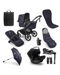 Bugaboo Fox 5 Renew Complete Pushchair Ultimate Bundle - Black/Deep Indigo