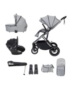 Babymore Chia Travel System Pecan with Base - Pearl Grey