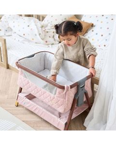 Tutti Bambini CoZee Luxe Mini Me Crib - Walnut/Blush