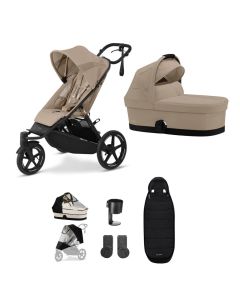 Cybex AVI Spin 3 Wheeler Pushchair 8 Piece Bundle - Almond Beige