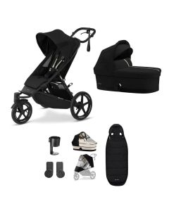 Cybex AVI Spin 3 Wheeler Pushchair 8 Piece Bundle - Moon Black