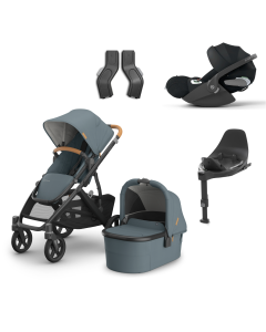 UPPAbaby Vista V3 Pushchair & Carrycot with Cybex Cloud-T Plus Car Seat and Base Bundle - Dillan