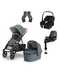 UPPAbaby Vista V3 Pushchair & Carrycot with Maxicosi Pebble360 Pro2 Car Seat and Base Bundle - Dillan