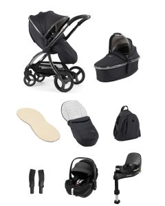 egg3 Luxury Pushchair and Pebble 360 Pro i-Size Car Seat and Base Bundle - Carbonitee