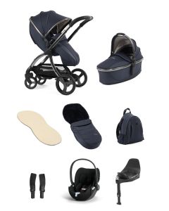 egg3 Luxury Pushchair and Cybex CloudT i-Size Car Seat and Base Bundle - Celestial