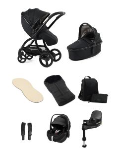 egg3 Luxury Pushchair and Pebble 360 Pro i-Size Car Seat and Base Special Edition Bundle - Houndstooth Black