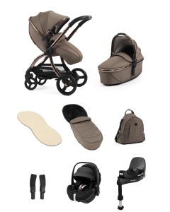 egg3 Luxury Pushchair and Pebble 360 Pro i-Size Car Seat and Base Bundle - Mink