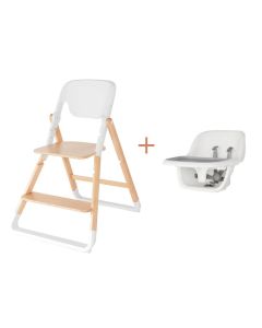 Ergobaby Evolve Highchair with Infant Seat and Tray - Natural Wood