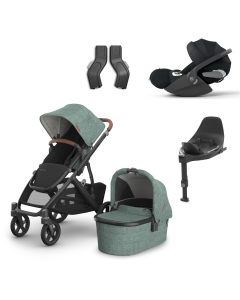 UPPAbaby Vista V3 Pushchair & Carrycot with Cybex Cloud-T Plus Car Seat and Base Bundle - Gwen