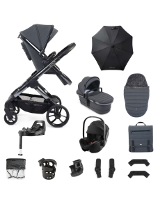 iCandy Peach 7 Pushchair Bundle with Britax Baby Safe Pro Car Seat and Base - Dark Grey