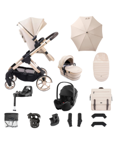 iCandy Peach 7 Pushchair Bundle with Britax Baby Safe Pro Car Seat and Base - Biscotti