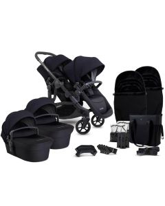 iCandy Orange 4 Twin Pushchair Bundle - Black/Black