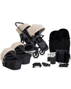 iCandy Orange 4 Twin Pushchair Bundle - Latte/Black