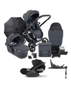 iCandy Peach 7 Cybex Cloud T i-Size Plus Complete Travel System Bundle - Dark Grey