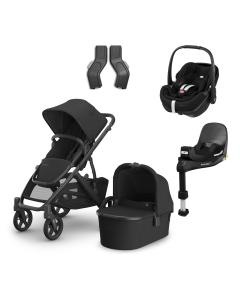 UPPAbaby Vista V3 Pushchair & Carrycot with Maxicosi Pebble360 Pro2 Car Seat and Base Bundle - Jake