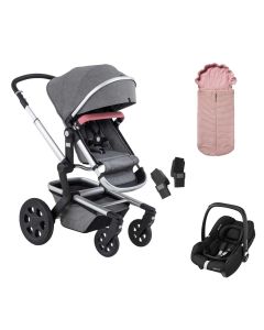 Joolz Day3 Special Edition Pushchair & Maxi Cosi CabrioFix I-SIZE Car Seat - Graphite Pink