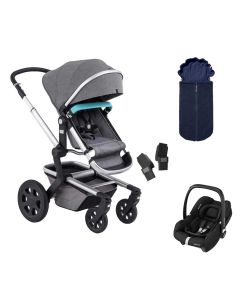 Joolz Day3 Special Edition Pushchair & Maxi Cosi CabrioFix I-SIZE Car Seat - Graphite Blue