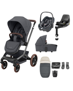 Maxi Cosi FAME 8 Piece Complete Pushchair Bundle - Twillic Graphite