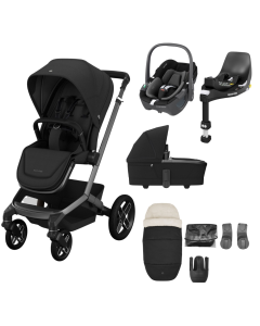 Maxi Cosi FAME 8 Piece Complete Pushchair Bundle - Twillic Black