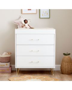 Babymore Kimi Acrylic Nursery Chest Changer - White