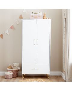 Babymore Kimi Acrylic Nursery Wardrobe - White