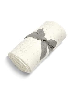 Mamas & Papas Knitted Blanket - Cream Pointelle