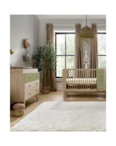 Mamas & Papas Coxley 2 Piece Cotbed & Dresser Set - Natural/Olive