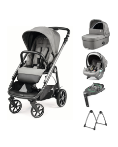 Peg Perego Veloce Stroller 7 Piece Travel System Bundle - Mercury