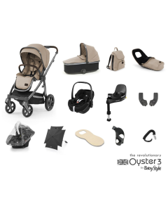 BabyStyle Oyster 3 Ultimate 12 Piece Maxi Cosi Pebble 360 Pro2 Travel System Bundle - Butterscotch