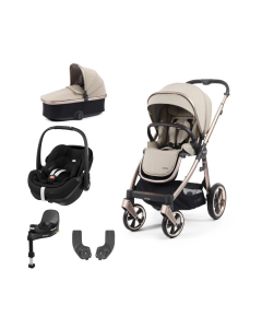 BabyStyle Oyster 3 Essential 5 Piece Maxi Cosi Pebble 360 Pro2 Travel System Bundle - Creme Brulee