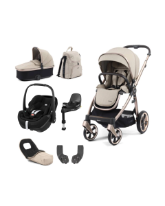 BabyStyle Oyster 3 Luxury 7 Piece Maxi Cosi Pebble 360 Pro2 Travel System Bundle - Creme Brulee